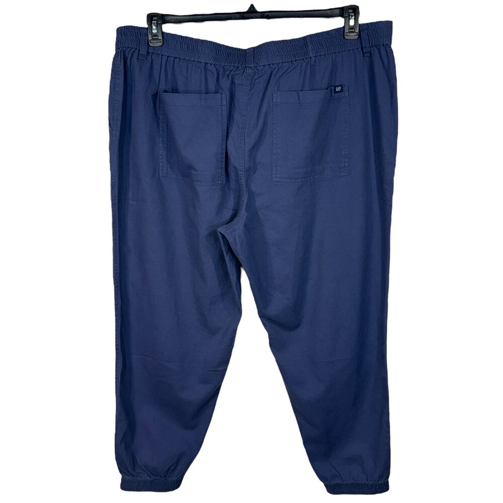 GAP XX-Large Twill Jogger Pants Pockets Zip-Fly Cuffed Hi-Rise Blue Indigo New - Picture 4 of 10